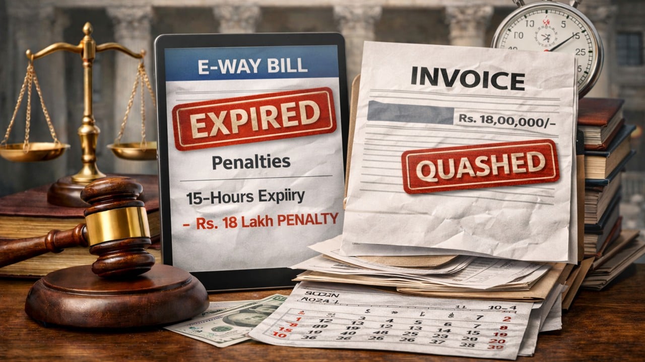 High Court Quashes Rs. 18 Lakh Penalty for 15-Hour E-Way Bill Expiry