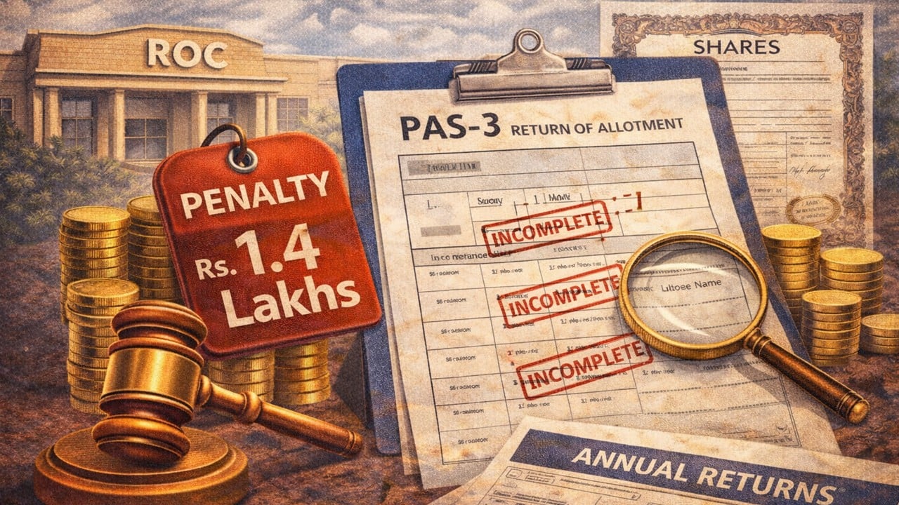 ROC Imposes Rs. 1.4 Lakh Penalty for Incomplete Allottee Details in PAS-3 Filing
