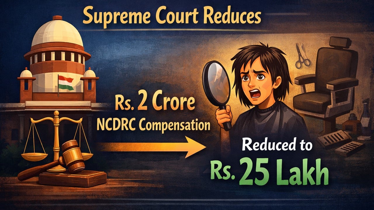 Supreme Court Reduces Rs. 2 Crore NCDRC Compensation for bad haircut to Rs. 25 Lakh