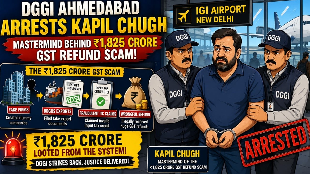 DGGI Busts Rs 1,825 Crore GST Refund Scam, Mastermind Kapil Chugh Arrested at IGI Airport