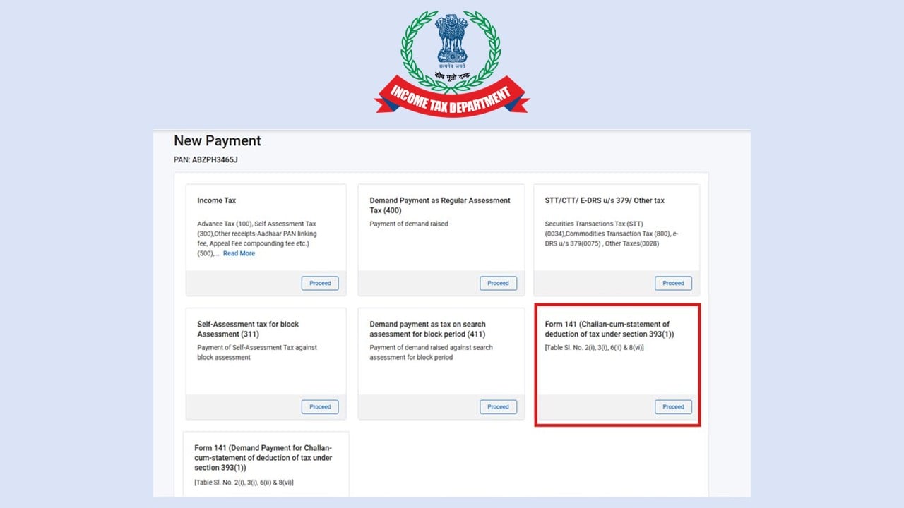 Income Tax Update: PAN-Based TDS Payments Can Now Be Made Using a Single Form 141