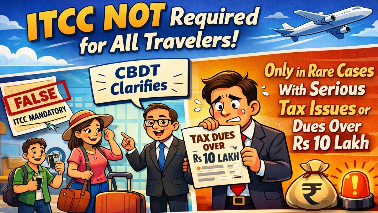 Income Tax Clearance Certificate Not Mandatory for All Indian Travelers; CBDT Clears Confusion