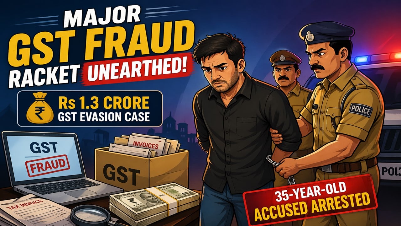 Major GST Fraud Racket Unearthed: 35-year-old Accused Arrested in Rs 1.3 Crore GST Evasion Case