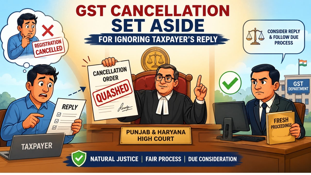 Punjab & Haryana High Court Set’s aside GST Cancellation for Ignoring Taxpayer’s Reply