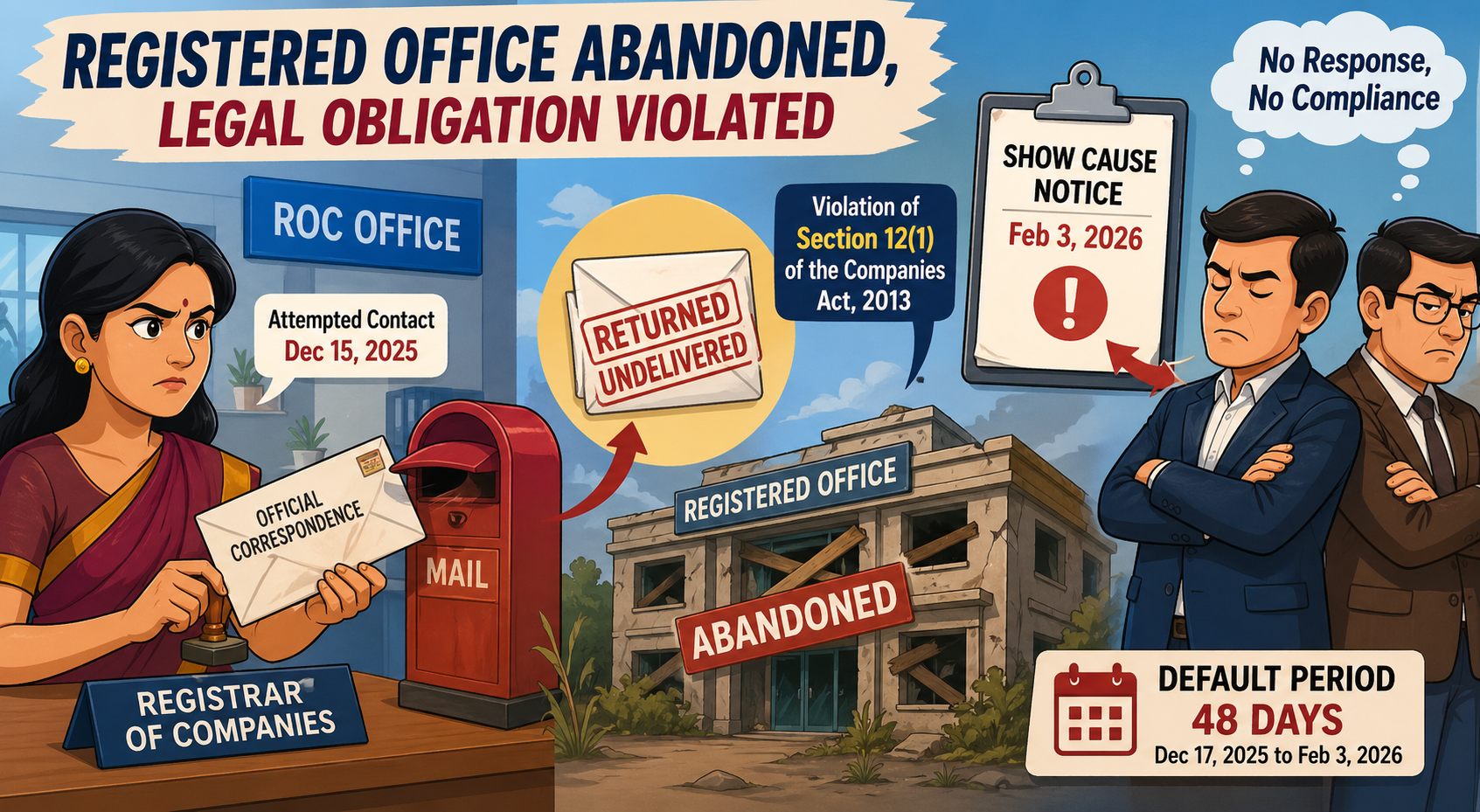 Company and it’s directors penalised for Violation of Registered Office Requirements under Companies Act