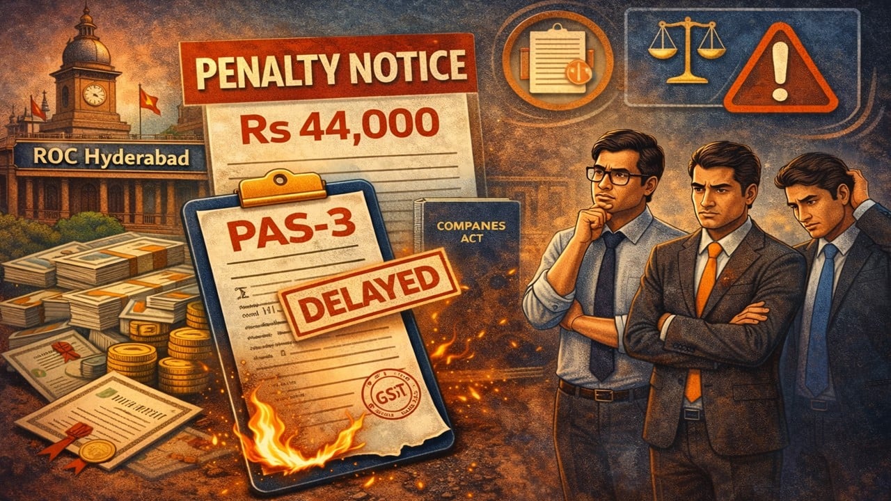 Company and Directors Penalised for Form PAS-3 Delayed Filing: ROC