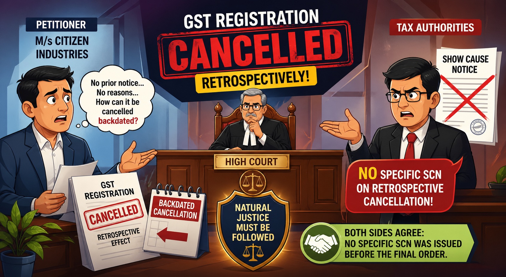 Retrospective Cancellation of GST Registration Without Proper Show Cause Notice: HC