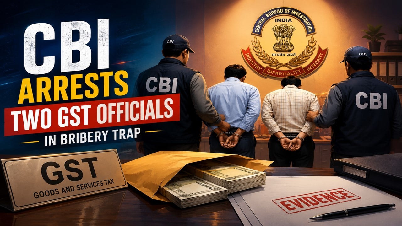 CBI Arrests GST Superintendent and Inspector in Bribery Case 