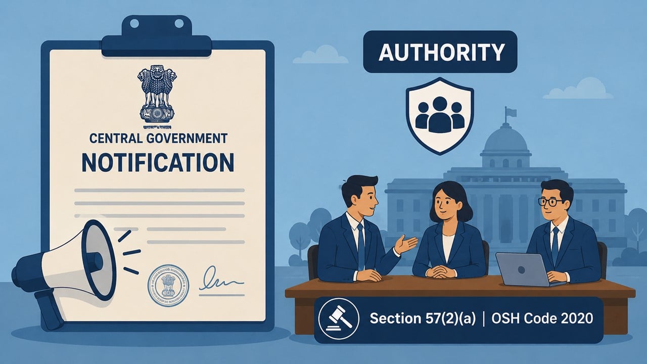 Central Government Notification: Constitution of Authority under Section 57(2)(a), OSH Code 2020