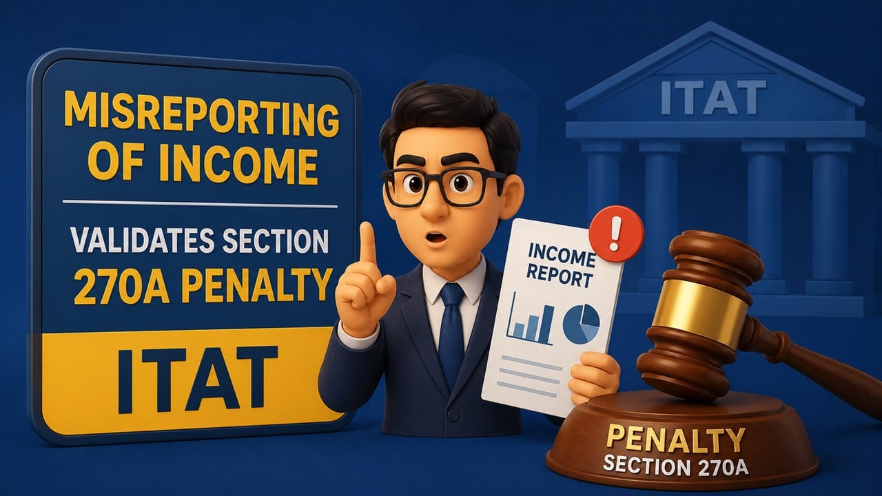 Clear Mention of “Misreporting of Income” Validates Section 270A Penalty: ITAT