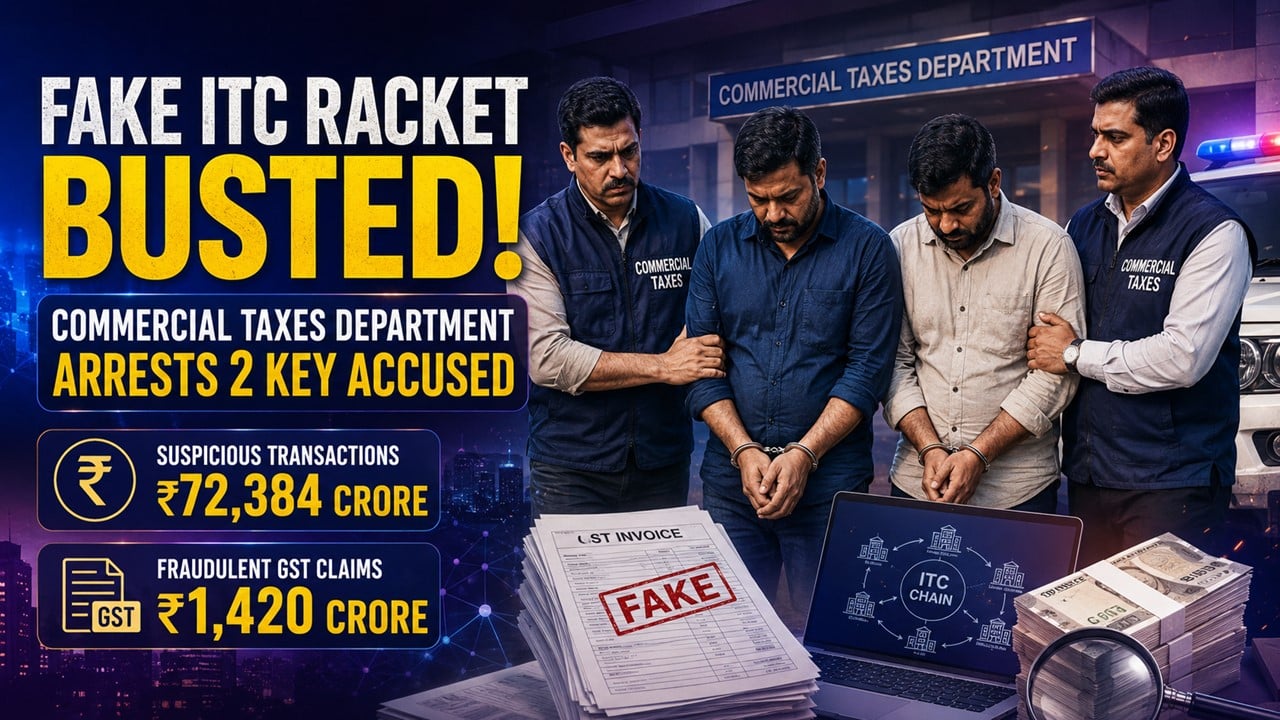Commercial Taxes Dept Cracks Down Massive Rs 1,420 Crore Fake ITC Racket in Bengaluru; Two Arrested