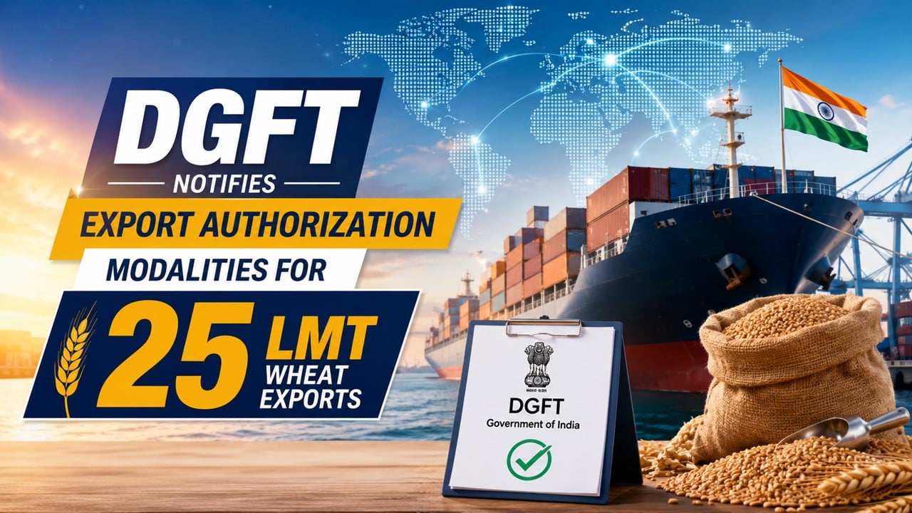 DGFT Notifies Export Authorization Modalities for 25 LMT Wheat Exports