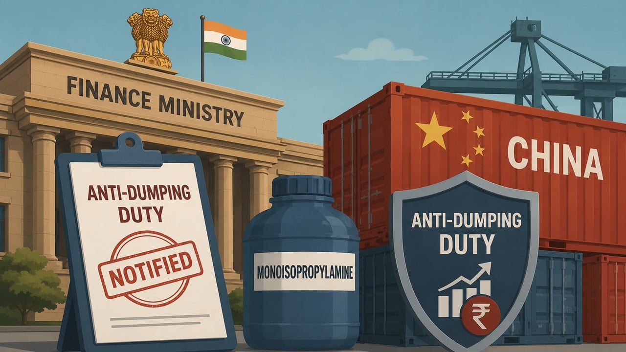 Finance Ministry Notifies Anti-Dumping Duty on Chinese Monoisopropylamine