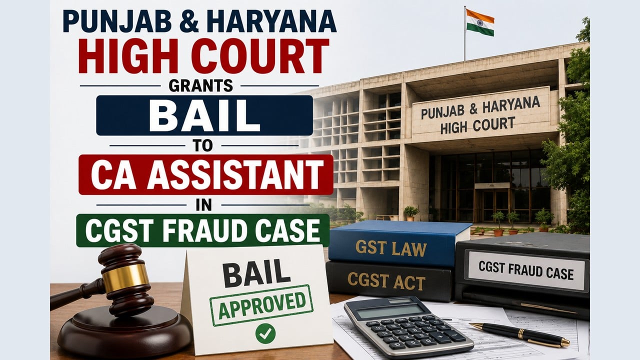Punjab & Haryana High Court Grants Bail To CA Assistant In CGST Fraud Case