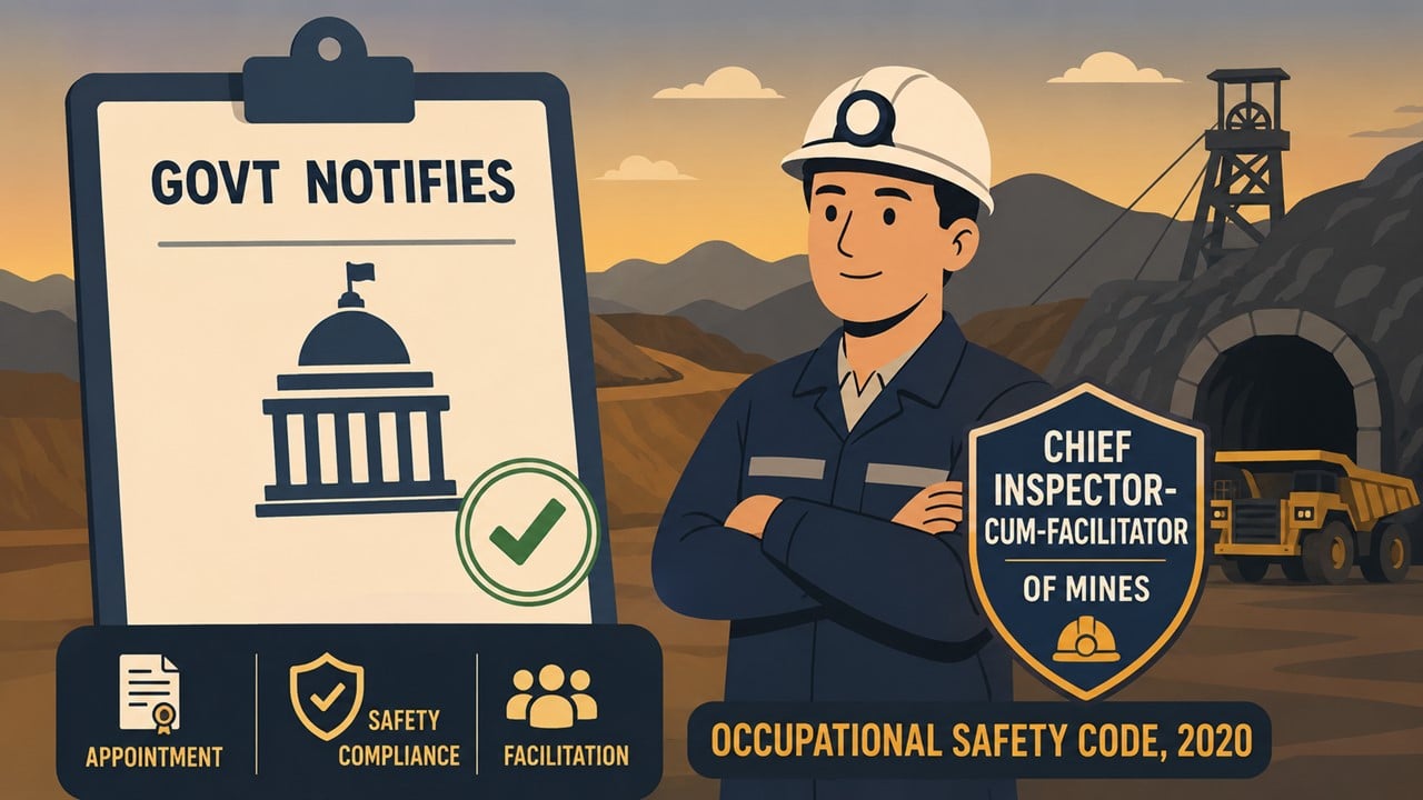 Govt Notifies Appointment of Chief Inspector-cum-Facilitator of Mines Under Occupational Safety Code, 2020