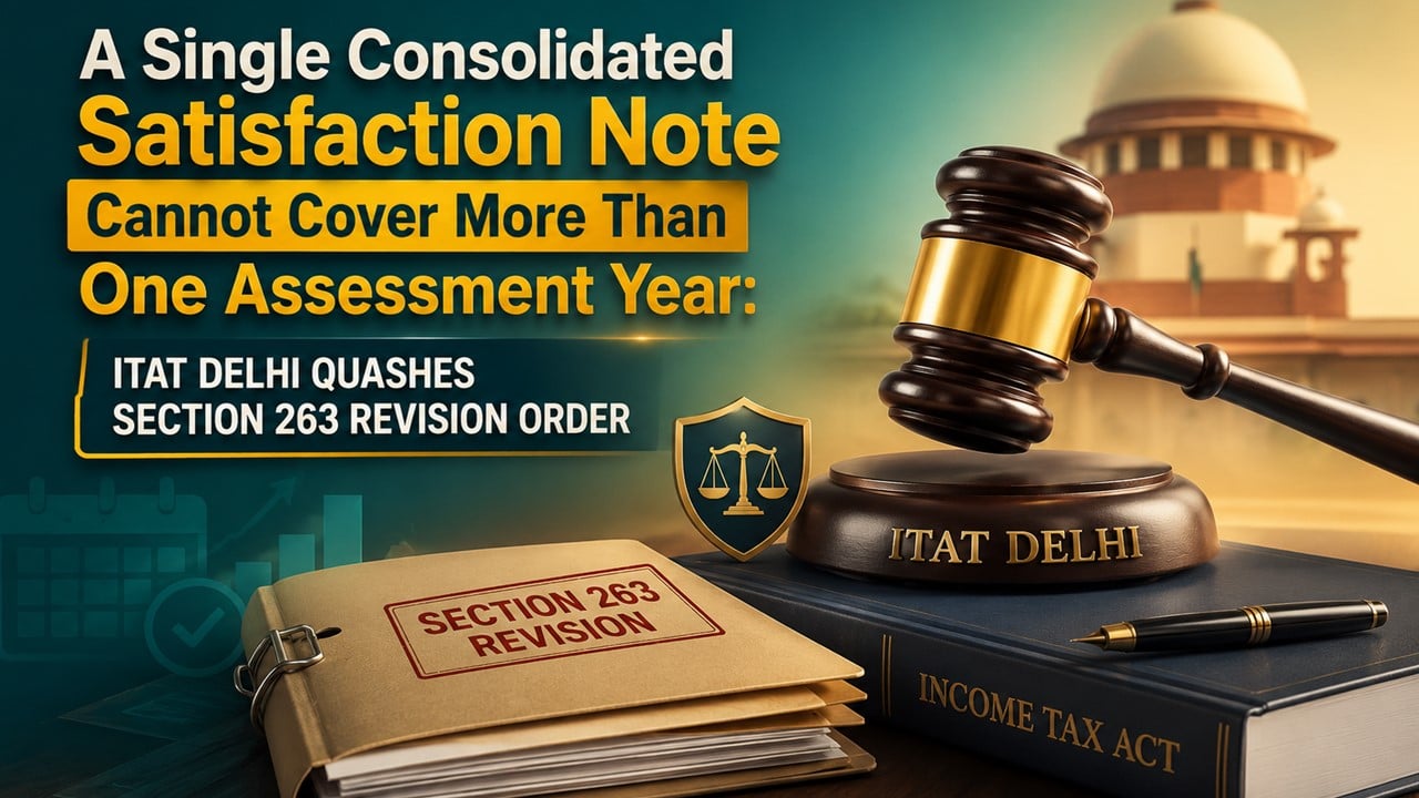 A Single Consolidated Satisfaction Note Cannot Cover More Than One Assessment Year: ITAT