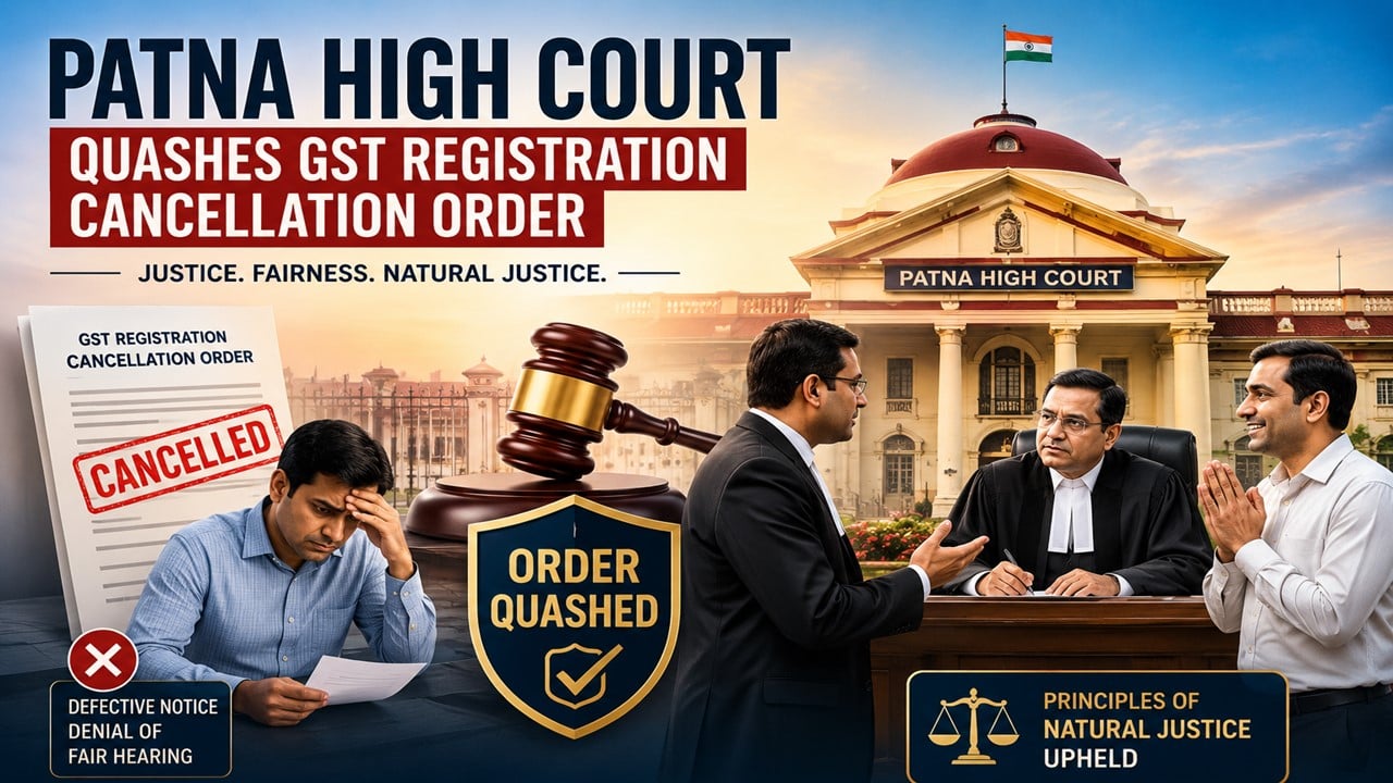 Patna HC Quashes GST Cancellation Order, Holds Fair Hearing Essential Under Natural Justice