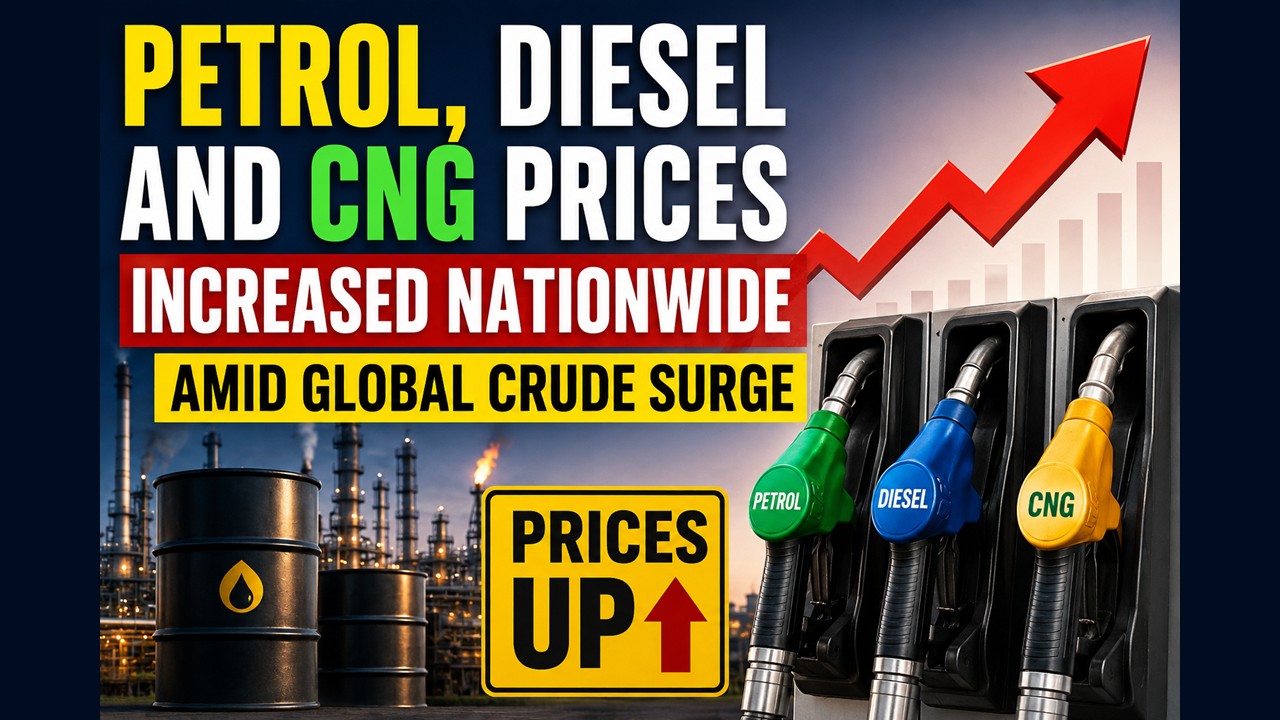 Petrol, Diesel and CNG Prices Increased Nationwide Amid Global Crude Surge