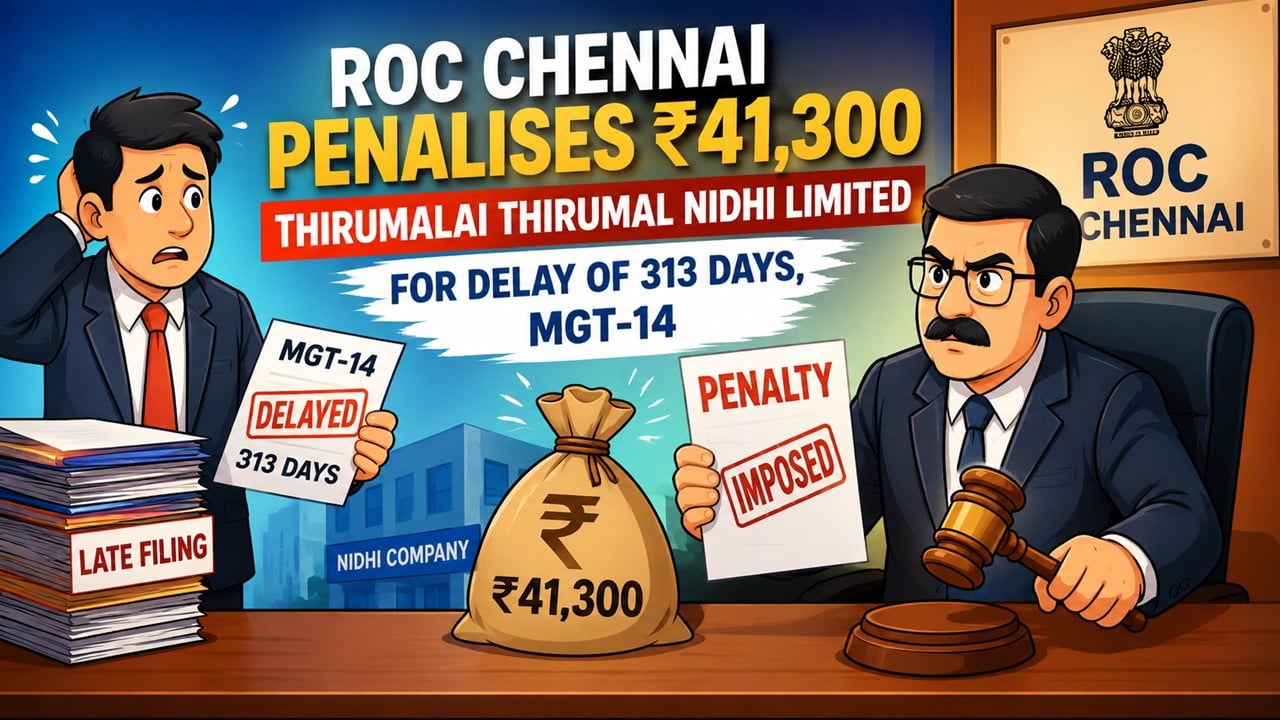 ROC Chennai Penalises Nidhi Company for Delay in Filing MGT-14 for approval of accounts