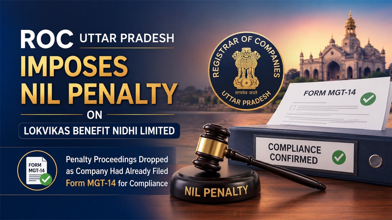 ROC Uttar Pradesh Imposes Nil Penalty on Lokvikas Benefit Nidhi Limited