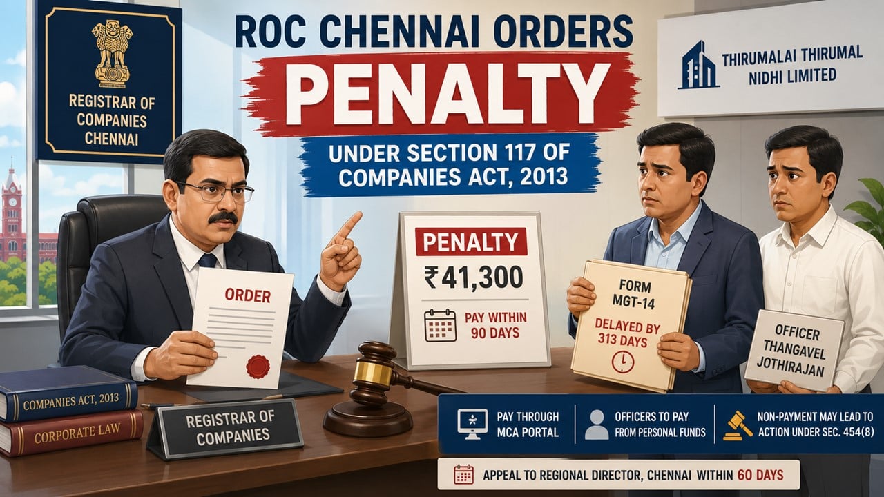 ROC Chennai Orders Penalty for delay in filing MGT-17: Short Staff no Excuse