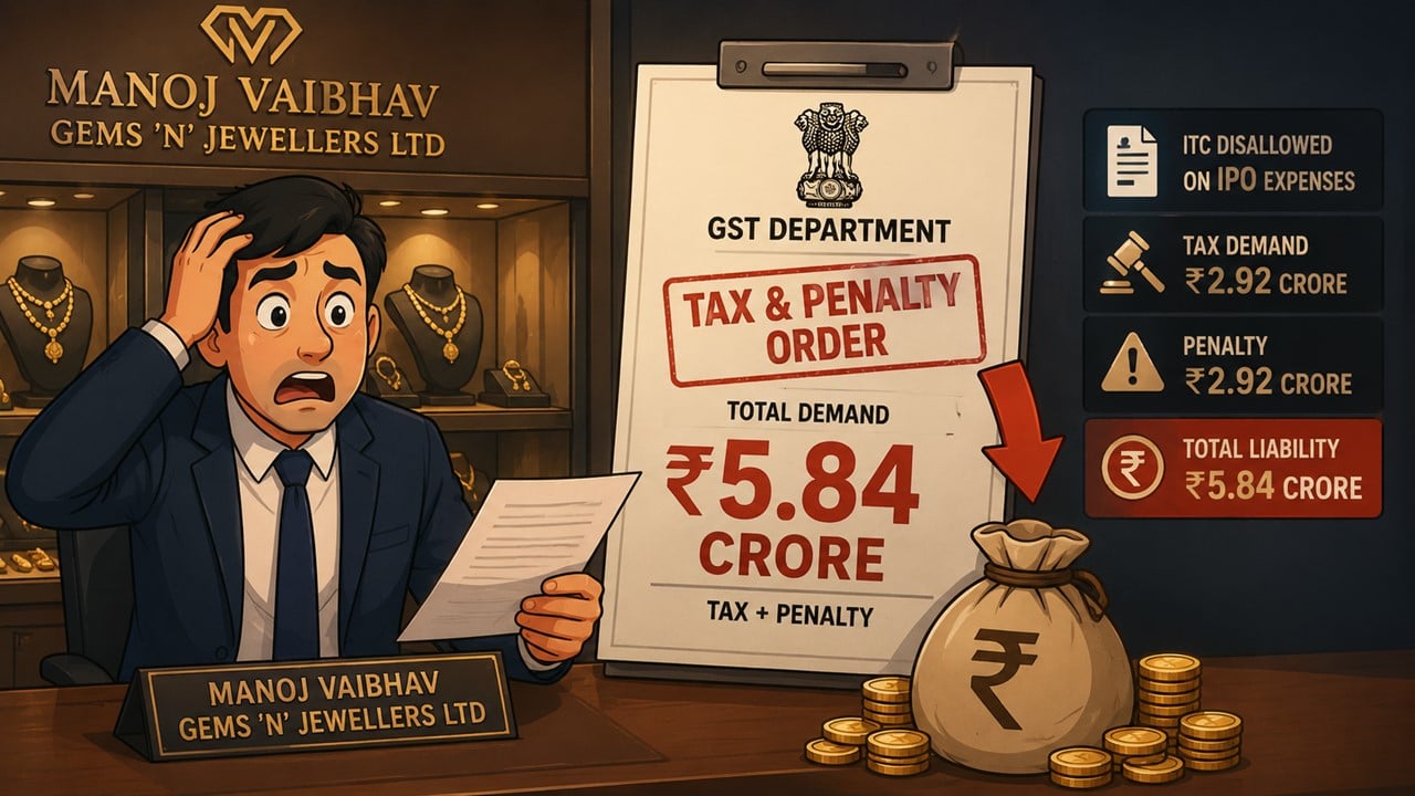 GST Department Slaps Rs 5.84 Crore Tax and Penalty on Manoj Vaibhav Gems