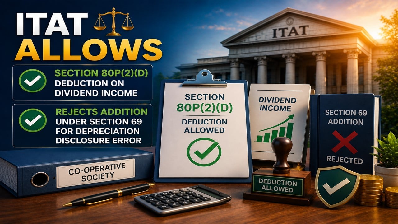 Cooperative Bank Claimed Rs. 2.22 Crore Dividend Exemption Under Wrong Section; ITAT Allows Deduction Under Section 80P(2)(d)