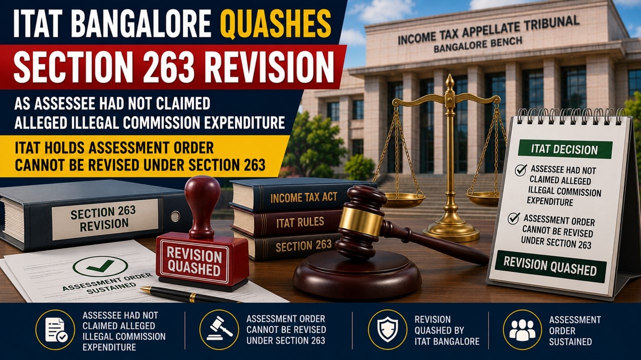 ITAT Bangalore Quashes Section 263 Revision as Assessee Had Not Claimed Alleged Illegal Commission Expenditure
