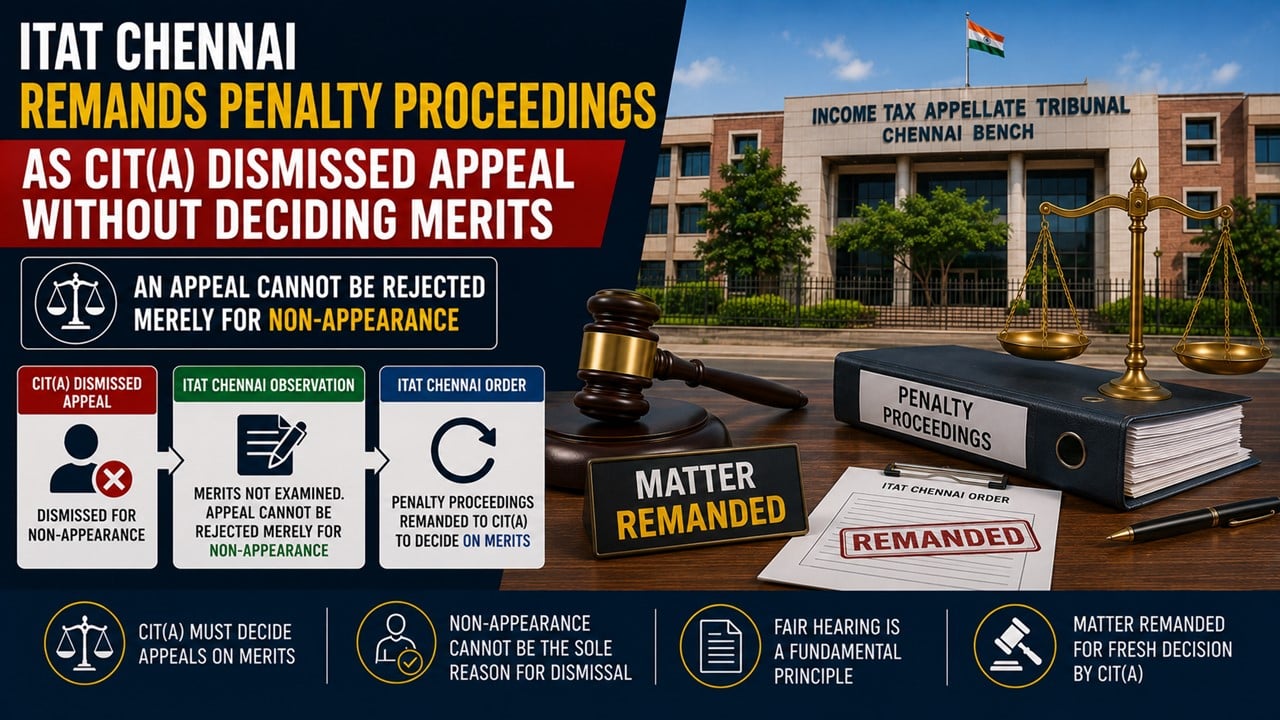 ITAT Remands Section 270A Penalty Appeal, Holds CIT(A) Must Decide Matter on Merits Instead of Dismissing for Non-Prosecution