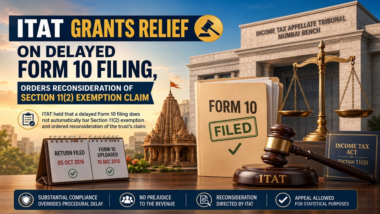 ITAT Grants Relief on Delayed Form 10 Filing, Orders Reconsideration of Section 11(2) Exemption Claim