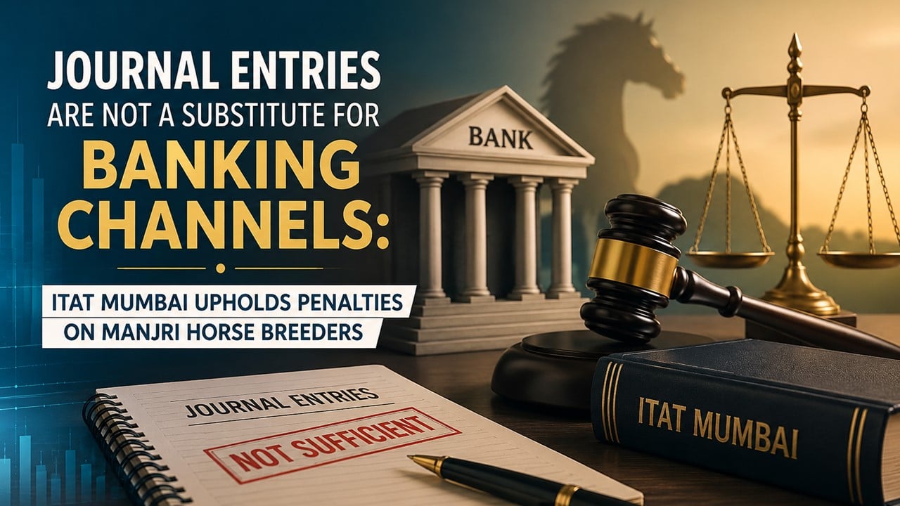 Journal Entries Are Not a Substitute for Banking Channels: ITAT Upholds Penalties for violating Sections 269SS and 269T