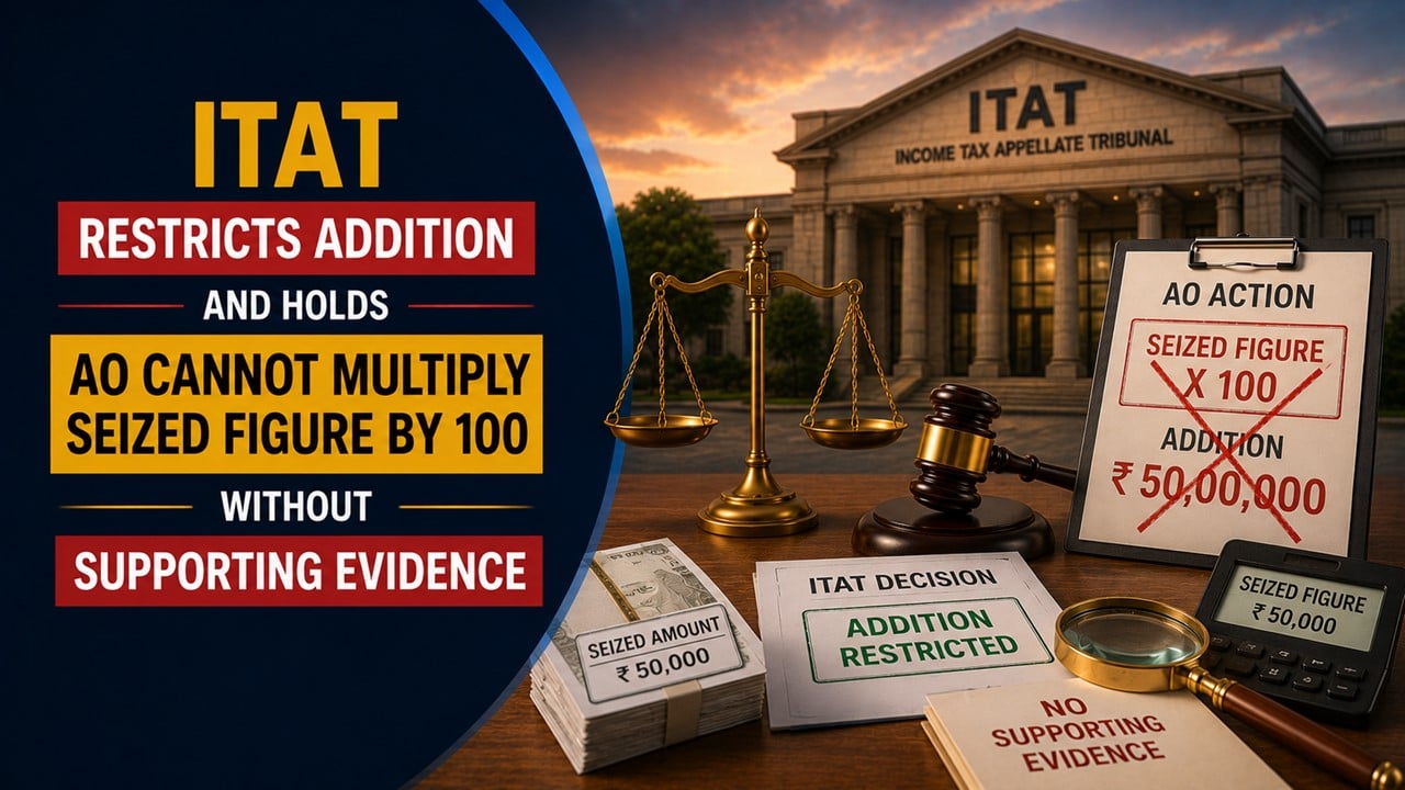 ITAT Restricts Addition And Holds AO Cannot Multiply Seized Figure by 100 Without Supporting Evidence
