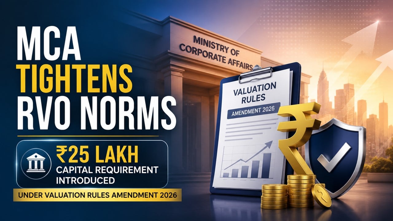 MCA Tightens RVO Norms: Rs 25 Lakh Capital Requirement Introduced Under Valuation Rules Amendment 2026