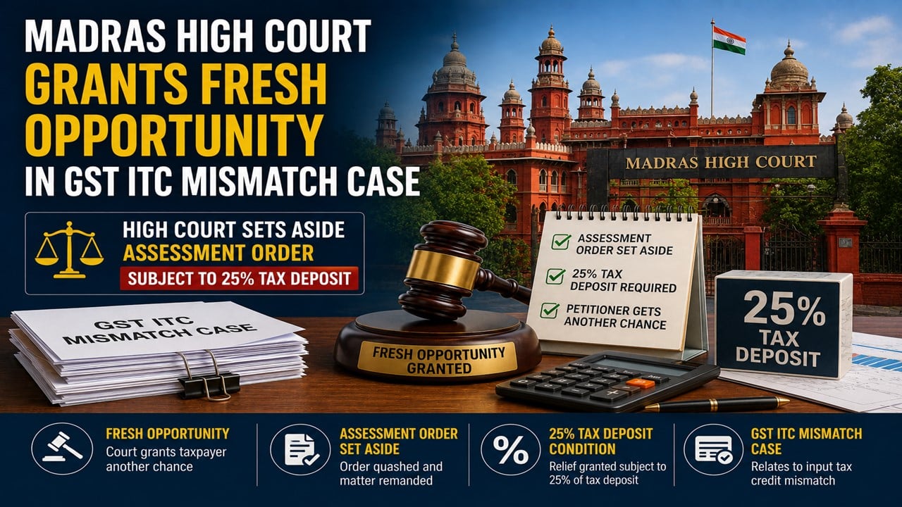 Madras High Court Grants Fresh Opportunity in GST ITC Mismatch Case