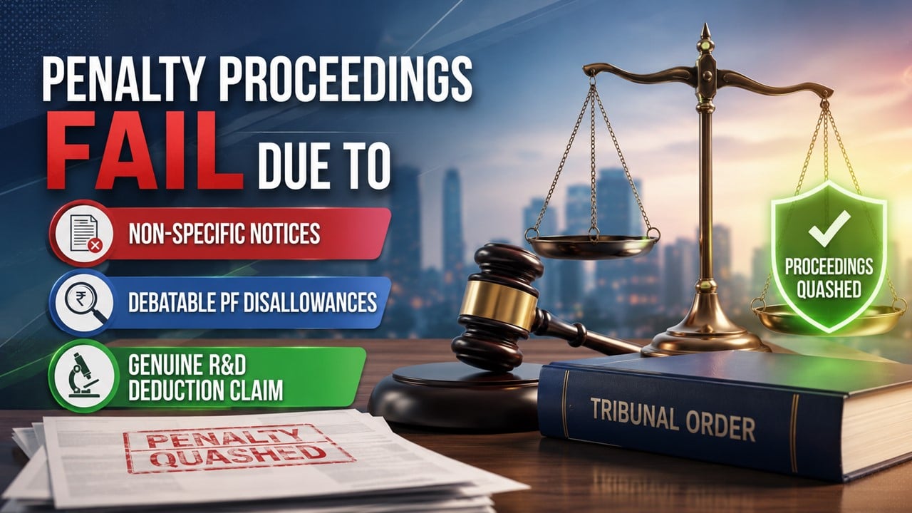 Penalty Proceedings Fail Due to Non-Specific Notices, Debatable PF Disallowances and Genuine R&D Deduction Claim