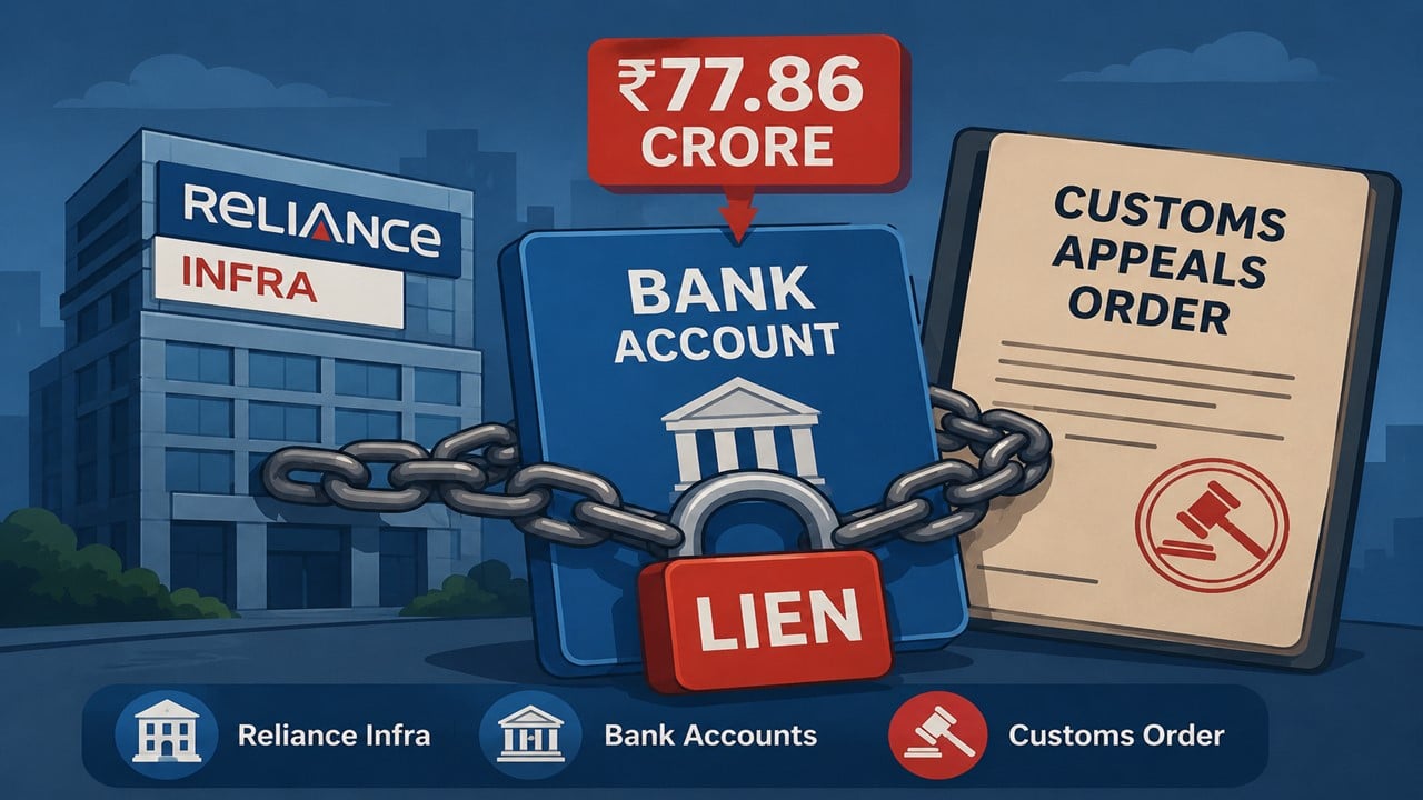 Reliance Infra Bank Accounts Face Rs 77.86 Crore Lien After Customs Appeals Order