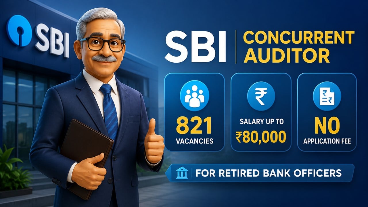 SBI Recruitment 2026: 821 Concurrent Auditor Vacancies Announced; Apply Before June 11