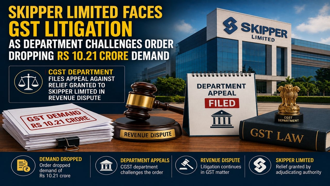 Skipper Limited Faces GST Litigation as Department Challenges Order Dropping Rs 10.21 Crore Demand