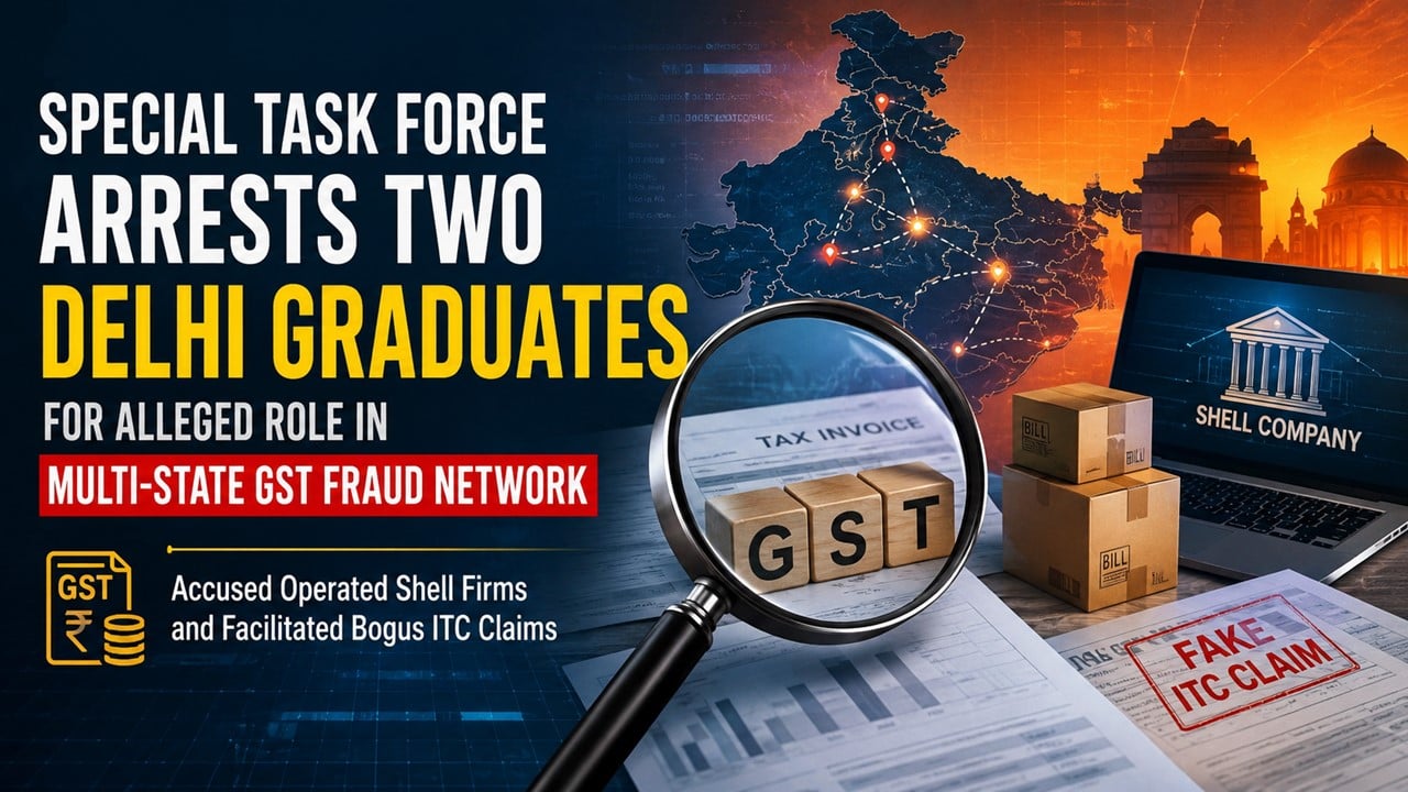 Special Task Force Arrests Two Delhi Graduates for Alleged Role in Multi-State GST Fraud Network