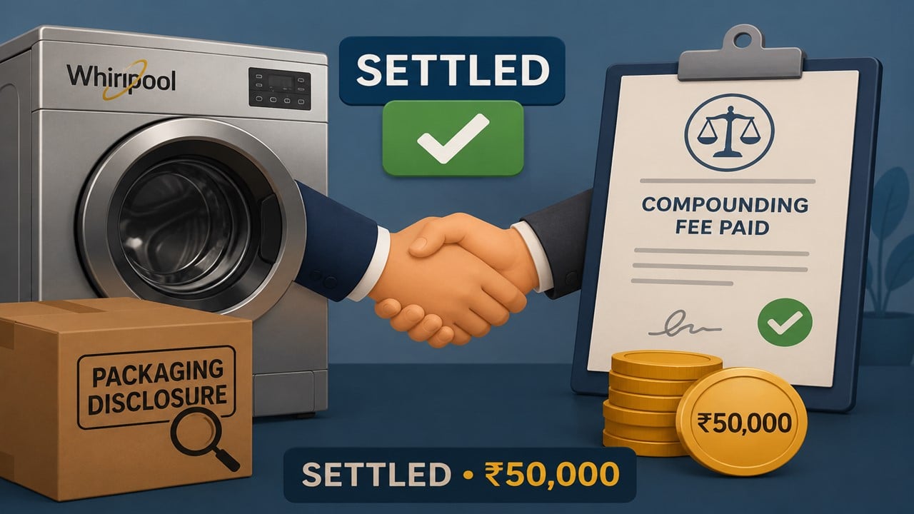 Whirlpool Settles Packaging Disclosure Issue, Pays Rs 50,000 Compounding Fee